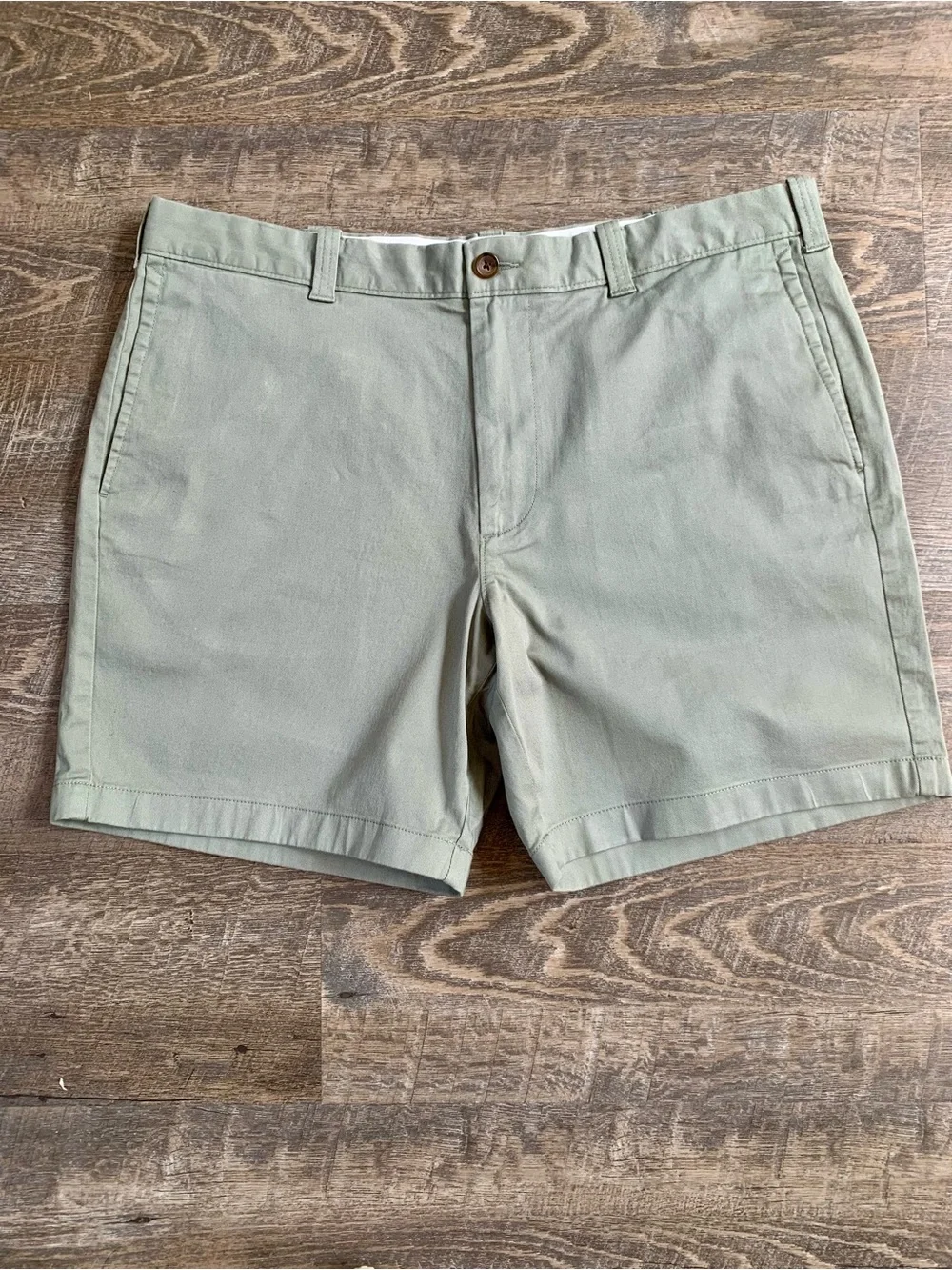 JCrew Preppy NWT Sage  Green Cotton Flat Front Chino Shorts